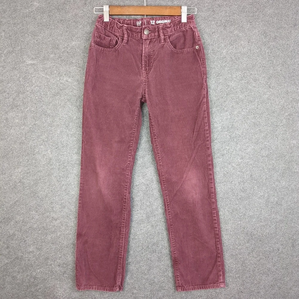 Gap Kids Corduroy Pants Burgundy Size 12 Original Fit Casual Trousers‎